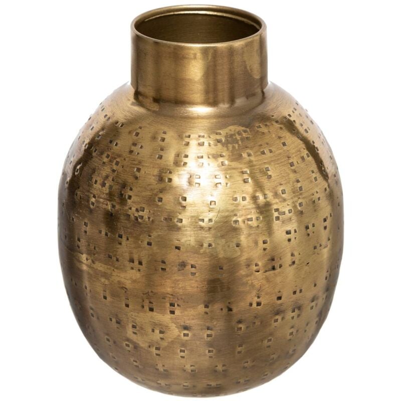 foto del prodotto atmosphera vaso oasis in metallo dorato martellato h15cm cr ateur d int rieur