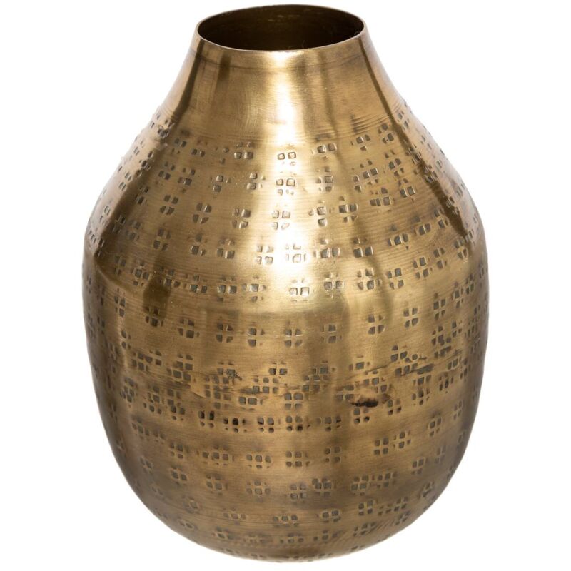 foto del prodotto atmosphera vaso oasis in metallo dorato martellato h15cm cr ateur d int rieur