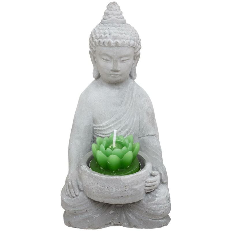 foto del prodotto atmosphera vaso per candele buddha in cemento h15cm cr ateur d int rieur