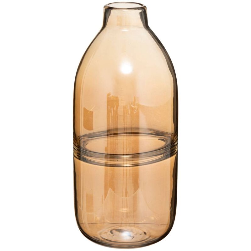 foto del prodotto atmosphera vaso piatto line in vetro ambrato h30cm cr ateur d int rieur