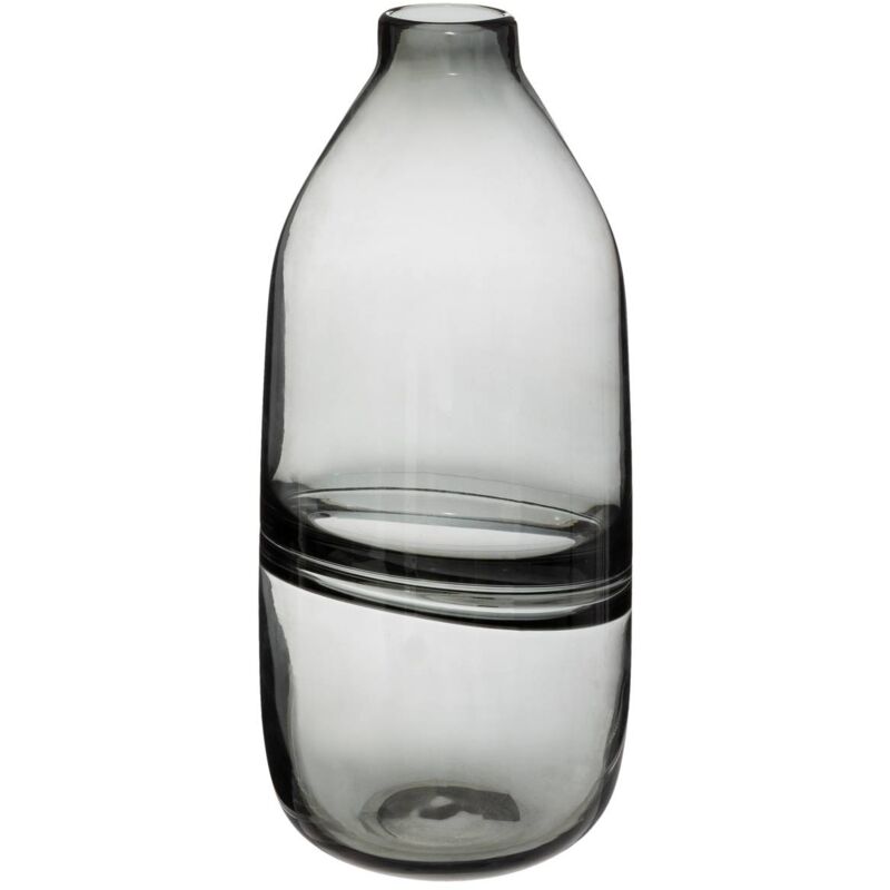 foto del prodotto atmosphera vaso piatto line in vetro grigio h30cm cr ateur d int rieur