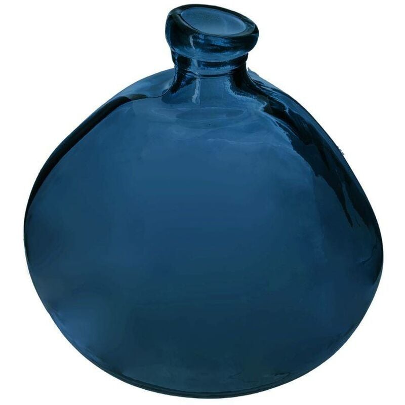 foto del prodotto atmosphera vaso rotondo uly in vetro riciclato blu tempesta d23cm cr ateur d int rieur