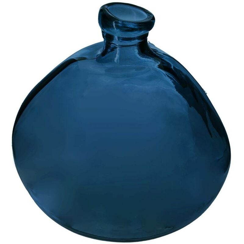 foto del prodotto atmosphera vaso rotondo uly in vetro riciclato blu tempesta d33cm cr ateur d int rieur