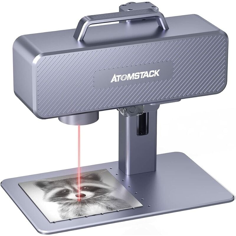 foto del prodotto atomstack m4 incisore laser a fibra, 1064nm luce rossa fredda alta precisione desktop e portatile 2 in 1 macchina per marcatura laser a fibra per