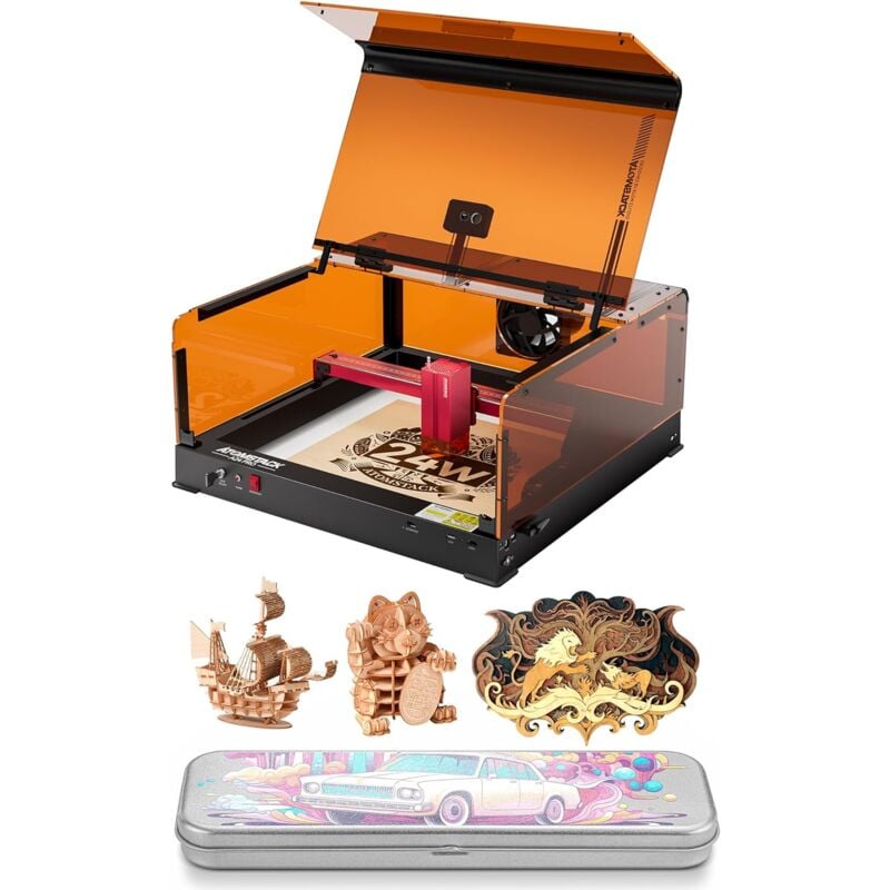foto del prodotto atomstack macchina per incisione laser ultral a12, 50 w deluxe edition , con copertura di sicurezza e fotocamera, 12 w, macchina per incisione