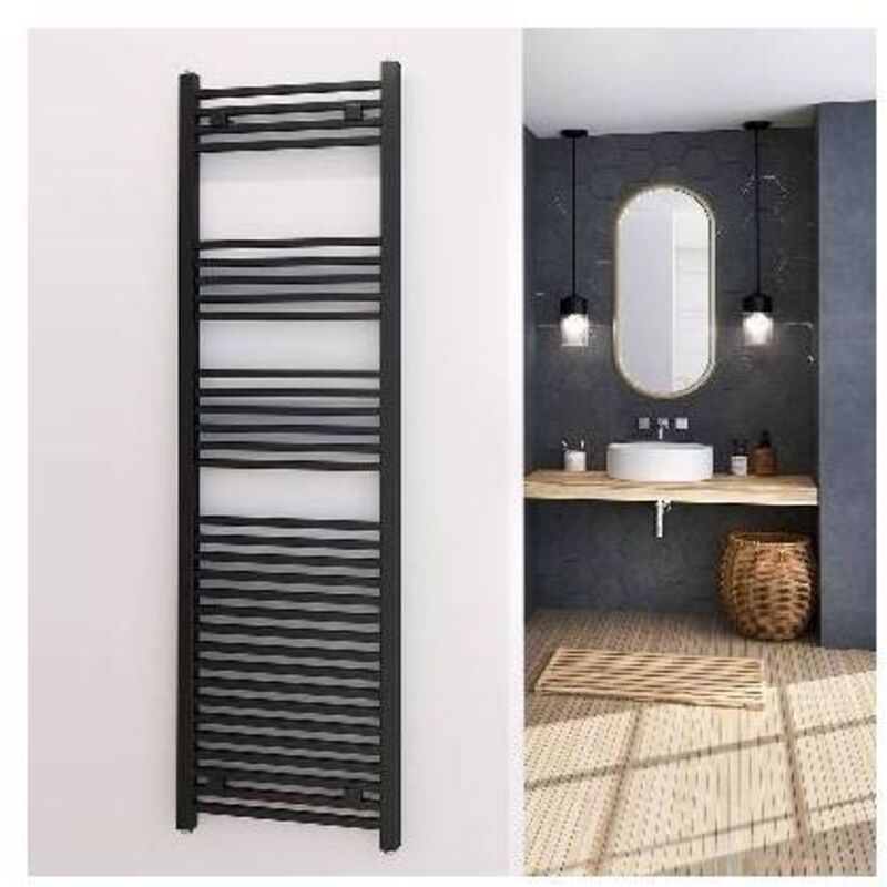 foto del prodotto aton termoarredo da design 100x47 cm antracite con tubi quadrati prato