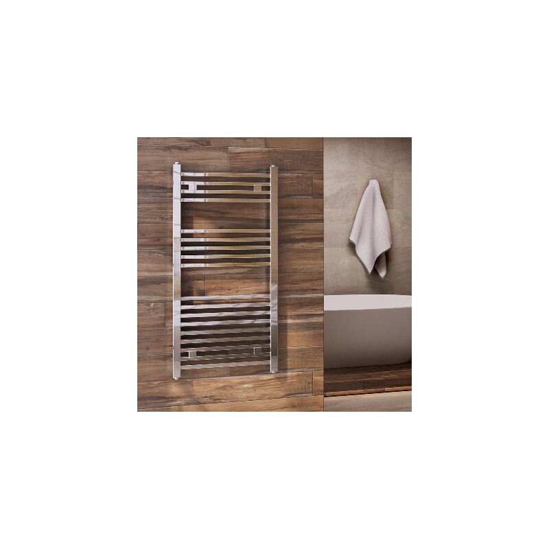foto del prodotto aton termoarredo da design 100x47 cm cromato con tubi quadrati arezzo