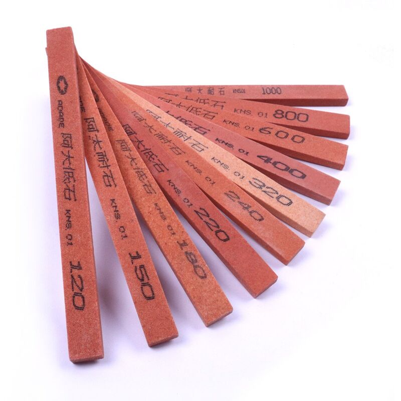 foto del prodotto atoplee set di pietre per affilare i coltelli, 10 pezzi di pietra oleata per lucidatura in metallo verniciato in ceramica grana