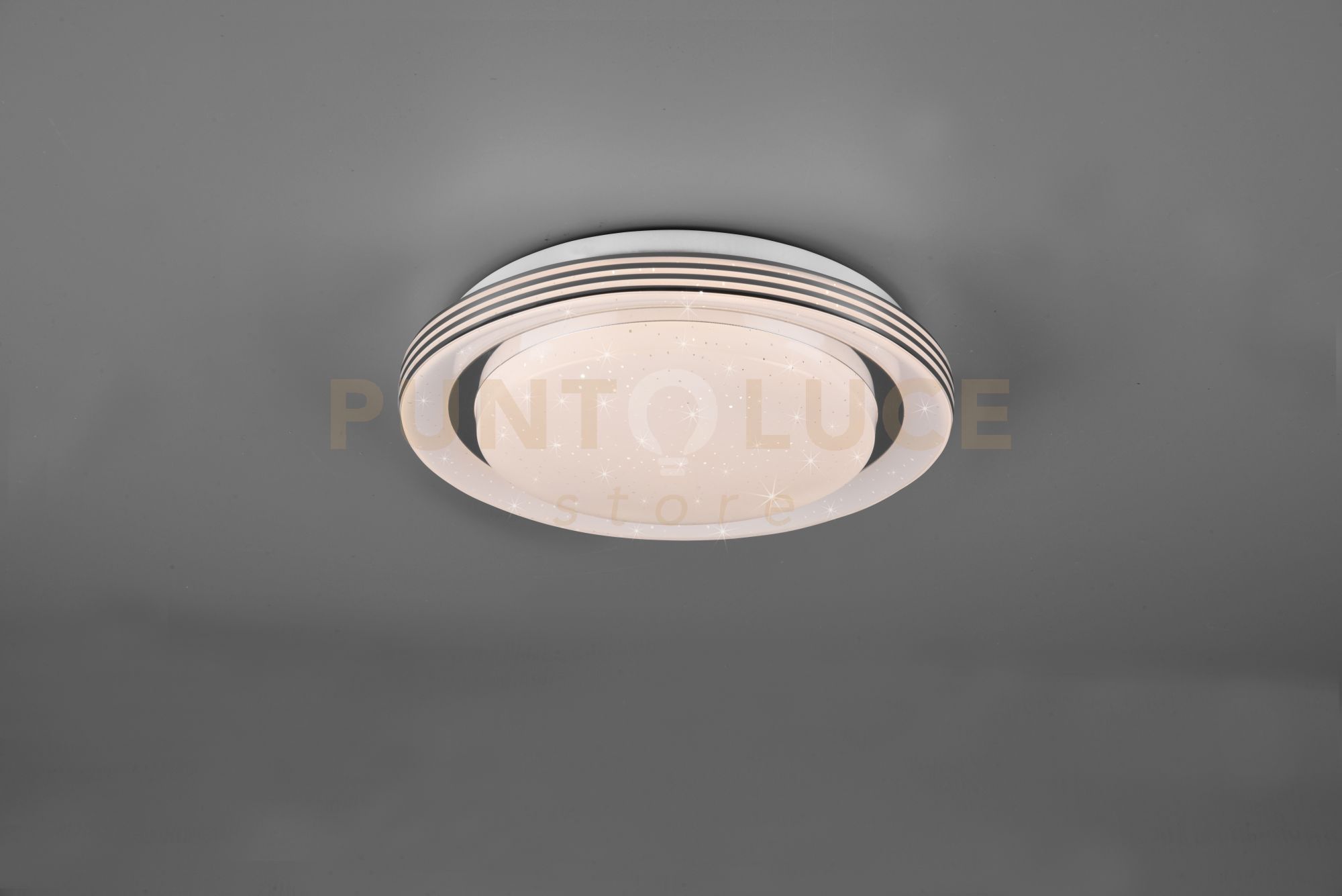 foto del prodotto atria plafoniera led 10,5w 1080lm, 3000 - 6000k con telecomando multifunzione con diffusore effetto cielo stellato d.27cm dimmerabile
