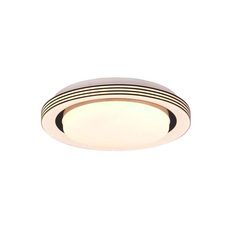 foto del prodotto atria plafoniera led bordo nero con telecomando multifunzione con diffusore effetto cielo stellato d.27cm