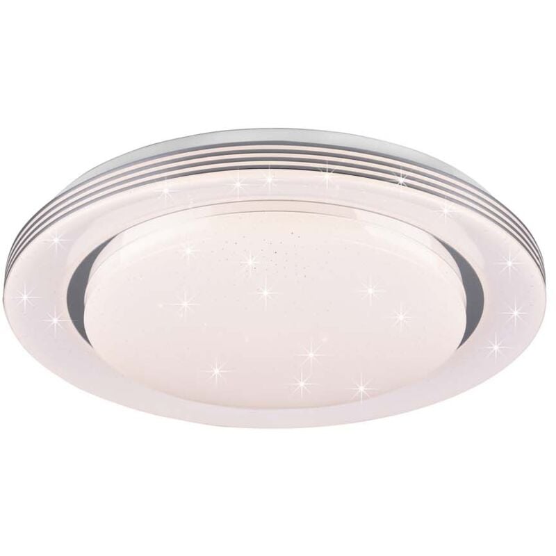 foto del prodotto atria plafoniera led grande con telecomando multifunzione con diffusore effetto cielo stellato d.48cm
