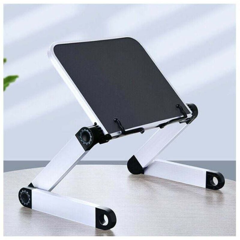 foto del prodotto atril de lectura negro con bandeja y soporte de inclinaci n ajustable de 360 grados, altura y ngulo ajustables, port til y plegable, para la mayor a