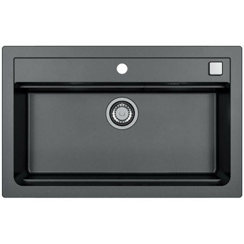 foto del prodotto atrox lavello in granito, 79x50 cm, con comando remoto dello scarico, carbon 1140447 alveus