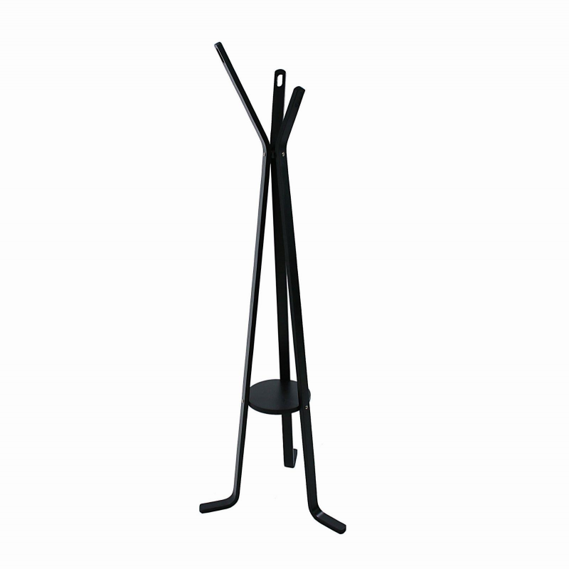 foto del prodotto attaccapanni a stelo legno nero 3 braccia cm 50h170