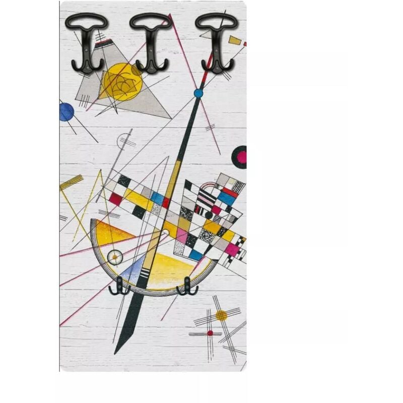 foto del prodotto attaccapanni kandinsky in legno con 5 ganci, 45x90x1 cm