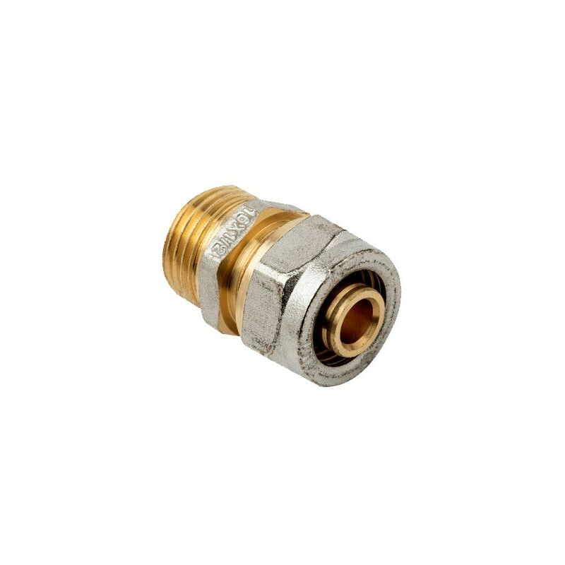 foto del prodotto attacco 3 4 maschio per tubo multistrato a compressione da 25 mm, senza necessit di crimpatrice, grigio