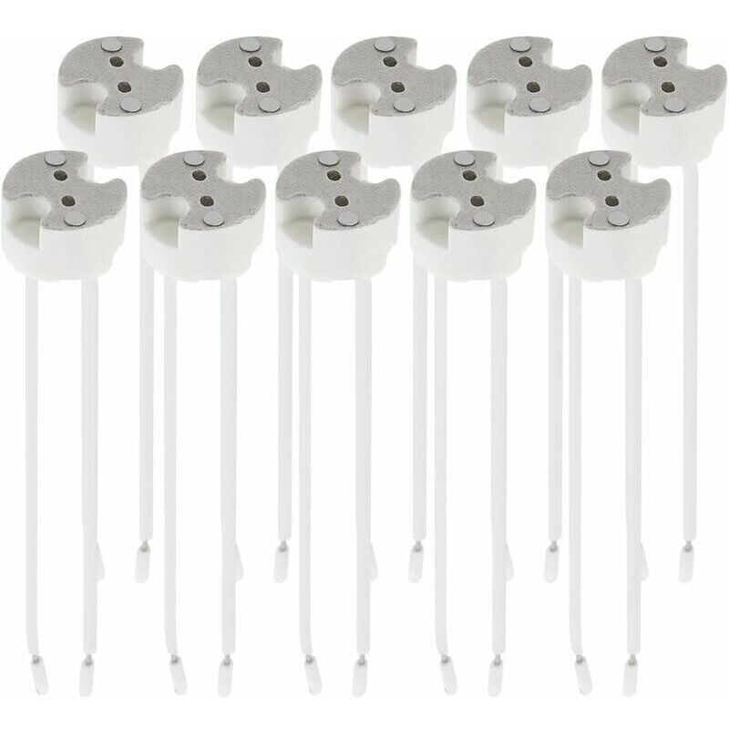 foto del prodotto attacco gu5.3 10x attacco gu5.3 o mr16 supporto base in ceramica supporto con cavo 12v per lampadine come faretti alogeni led lablanc