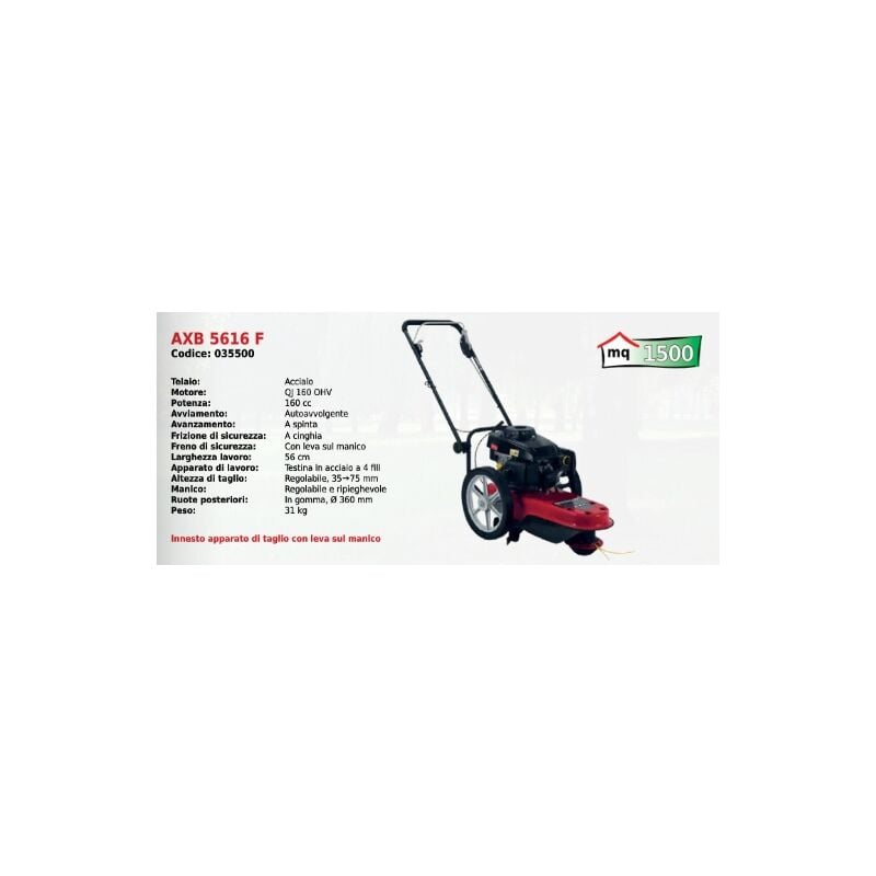 foto del prodotto attila decespugliatore a ruote a spinta axb5616f testina a 4 fili 160 cc