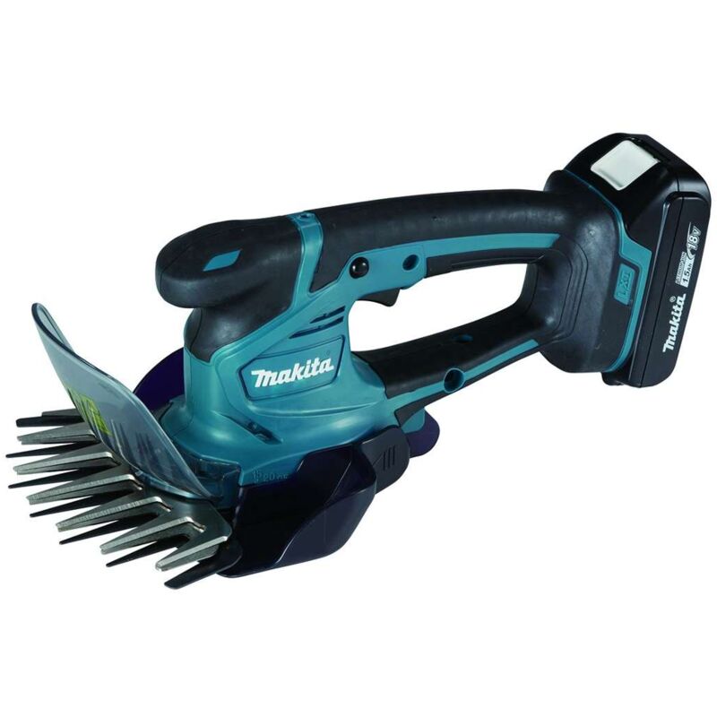foto del prodotto attrezzature da giardino cesoie per erba a batteria da 18 v, 1 batteria da 1,5 ah, caricabatterie dum604syx makita