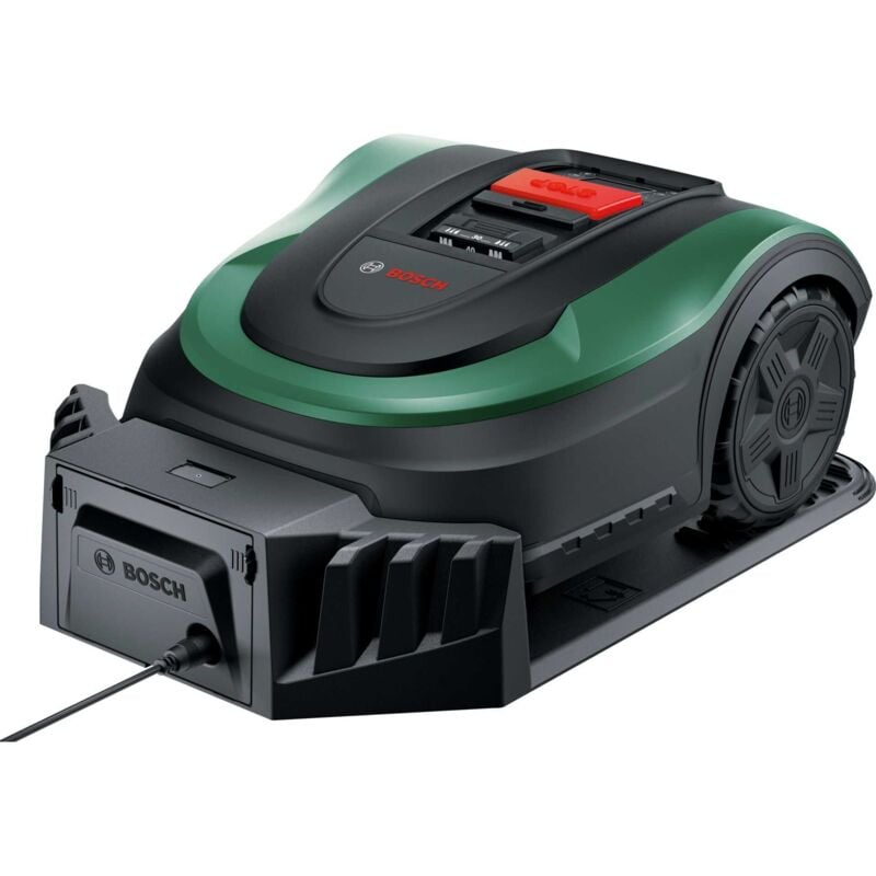 foto del prodotto attrezzature da giardino robot tagliaerba a batteria 18v, stazione di ricarica 06008b0003 bosch