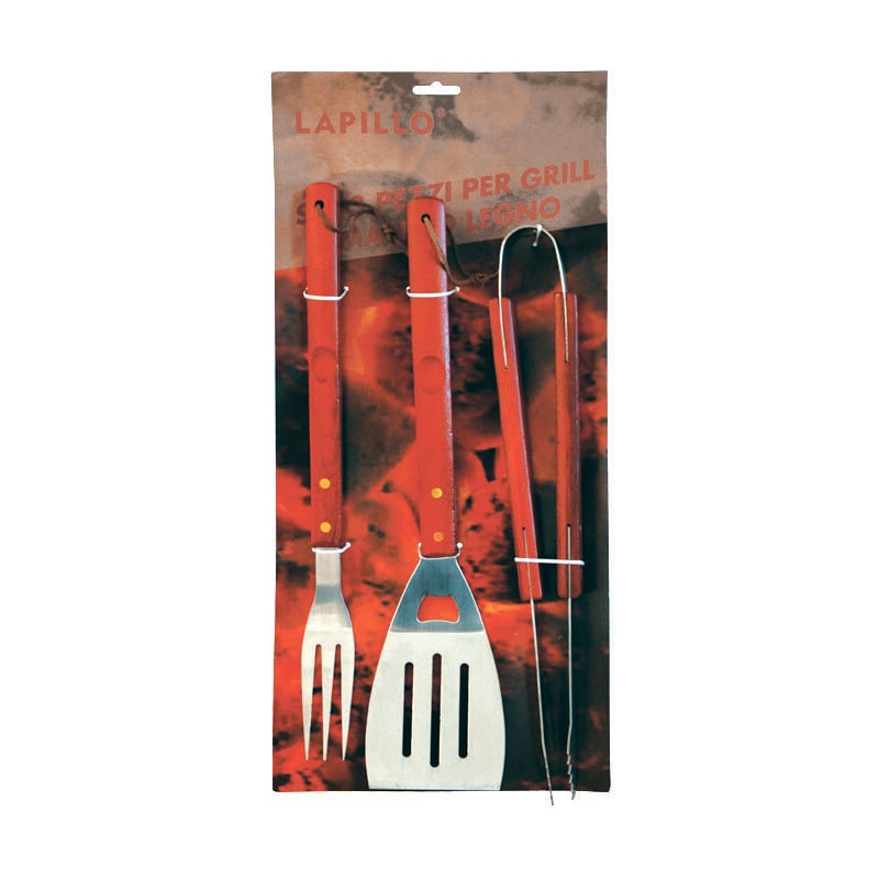 foto del prodotto attrezzi acciaio inox per barbecue in set 3 pezzi