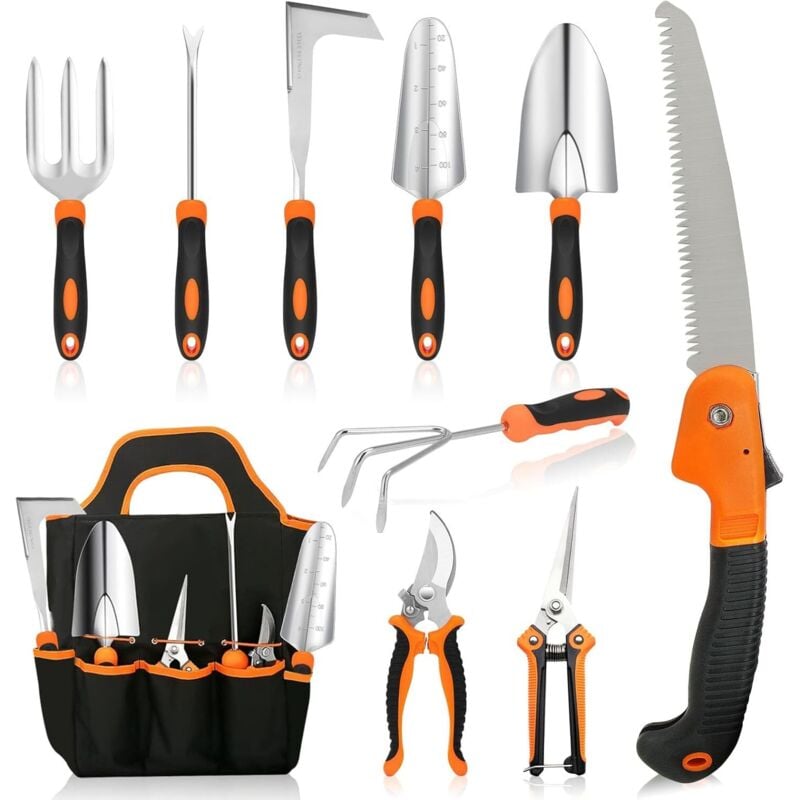 foto del prodotto attrezzi da giardinaggio, 10 pezzi di attrezzi da giardino resistenti, attrezzi da giardino, attrezzi da giardinaggio, regali per donne e uomini