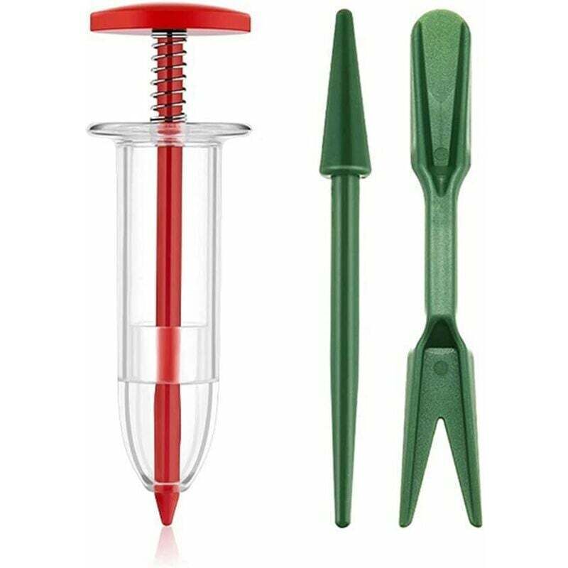 foto del prodotto attrezzi manuali per la semina del giardino, piccola seminatrice per fiori regolabile, spanditore manuale, seminatrice da giardino, b