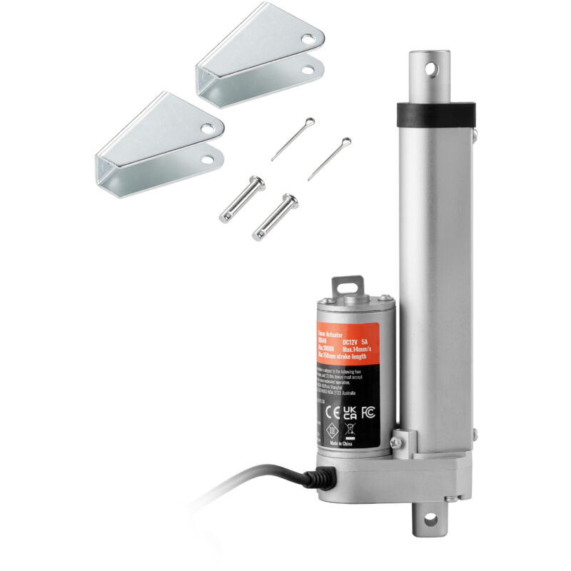 foto del prodotto attuatore lineare 12v, 4 pollici 330 libbre 1500 n attuatore lineare ad alta capacit di carico con velocit di 0,19 s, motore attuatore durevole e