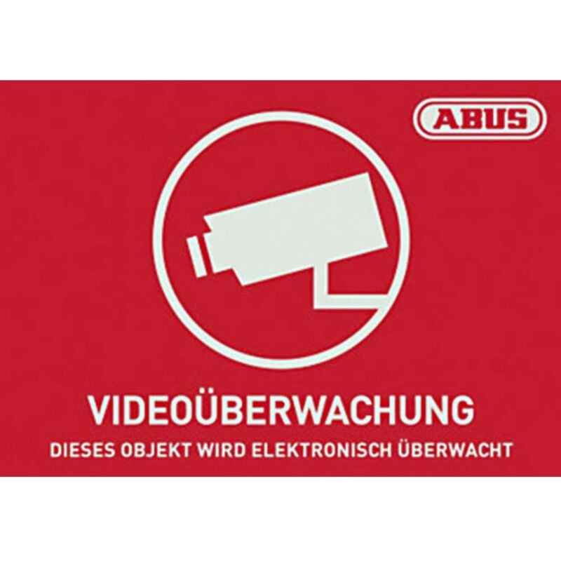 foto del prodotto au1420 segnale di avvertimento videosorveglianza lingue tedesco l x a 148 mm x 105 mm abus