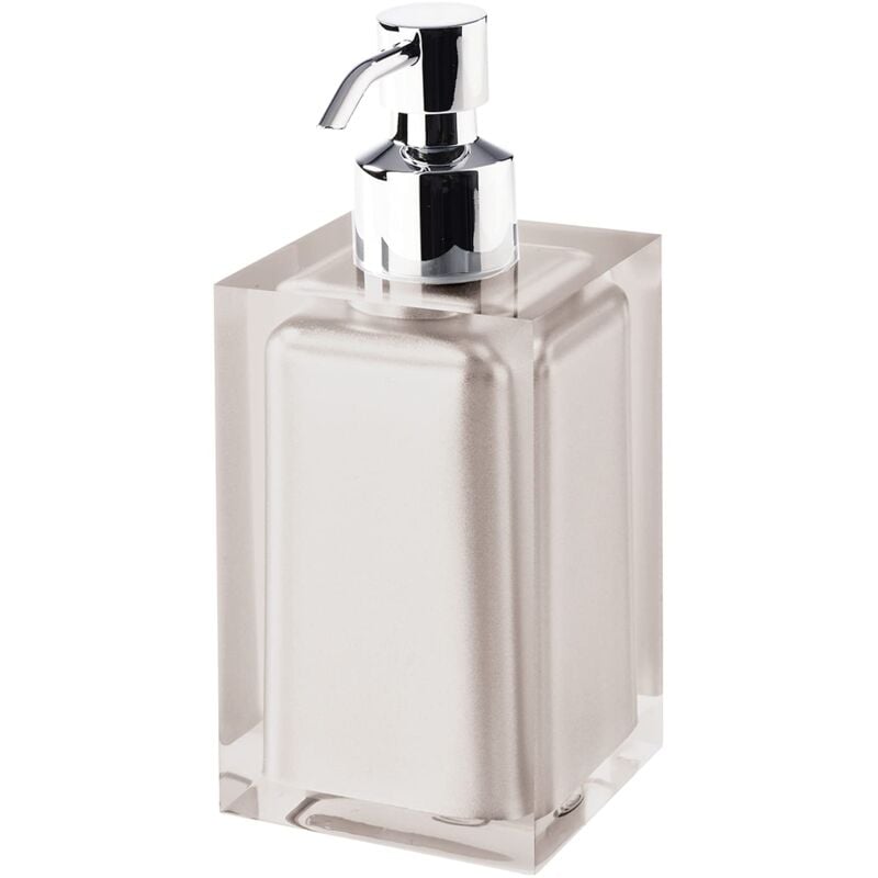 foto del prodotto auckland dosasapone bagno tortora chiaro, misure 16,2x7x7 cm, capacit 210 ml, dispenser sapone bagno in resina trasparente di alta qualit , design