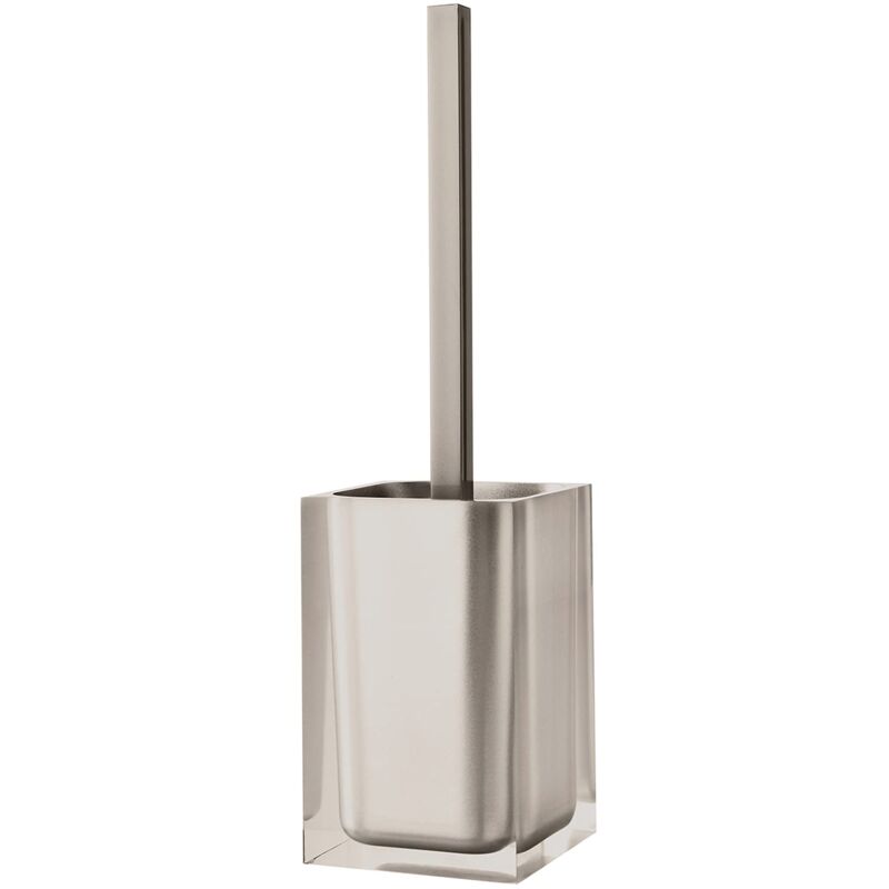 foto del prodotto auckland scopino wc tortora chiaro, misure e peso 37,5x9,8x9,8 cm 0,855 kg, realizzato in resina trasparente di alta qualit , scopino per wc
