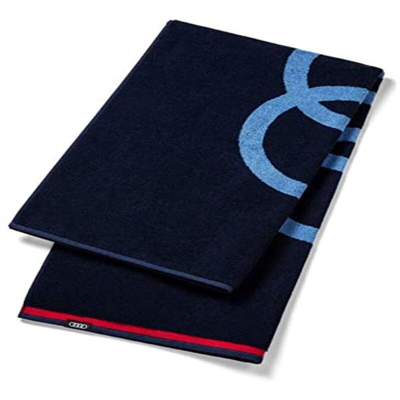 foto del prodotto audi 3132100400 asciugamano 80 x 150 cm, blu asciugamano da spiaggia anello logo