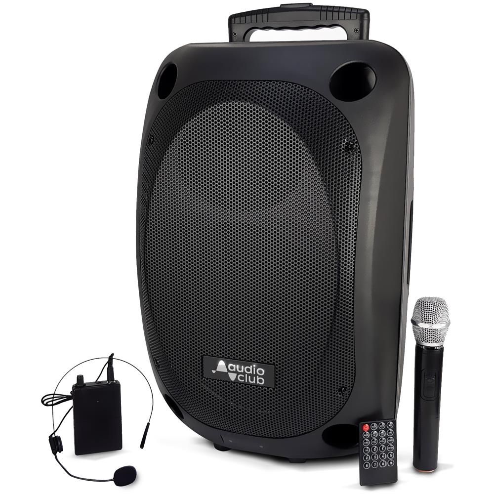 foto del prodotto audio club altoparlante portatile professionale 12 350 700w audioclub moov12 bluetooth usb fm radio linea batteria 2 micro uhf