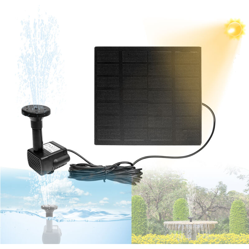 foto del prodotto aufun 1,8w fontana solare da giardino, pompa solare per fontana, con 4 effetti ugelli per laghetto, piscina, acquario, vaso dei pesci e bagno per