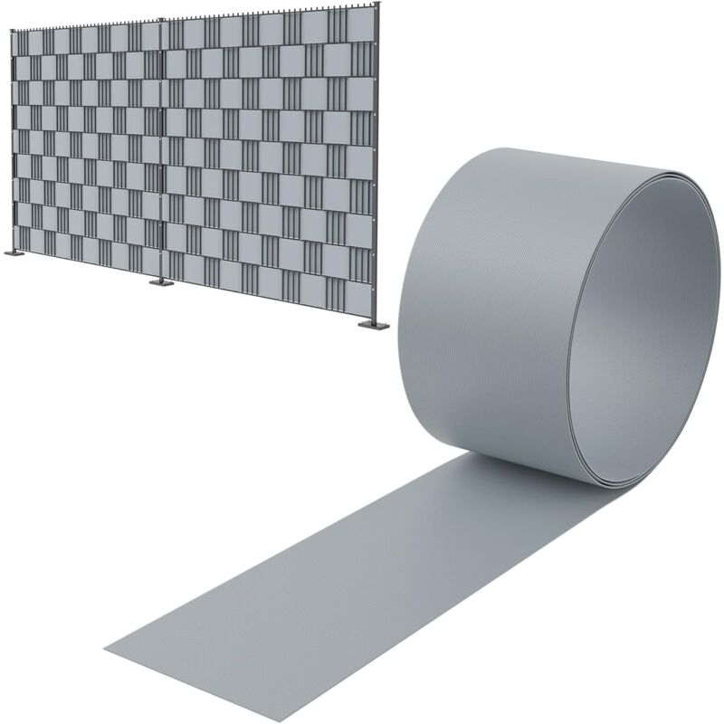 foto del prodotto aufun 10x fascia schermante in pvc rigido per recinzioni, schermatura per balcone 2,5m x 19cm, grigio chiaro 