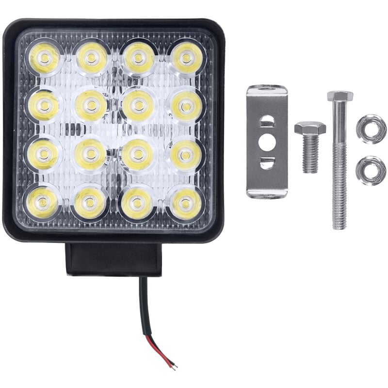 foto del prodotto aufun 12 v faro da lavoro a led quadrato con riflettore fuoristrada faro aggiuntivo, faro ip67 impermeabile per trattore, uso interno ed esterno,