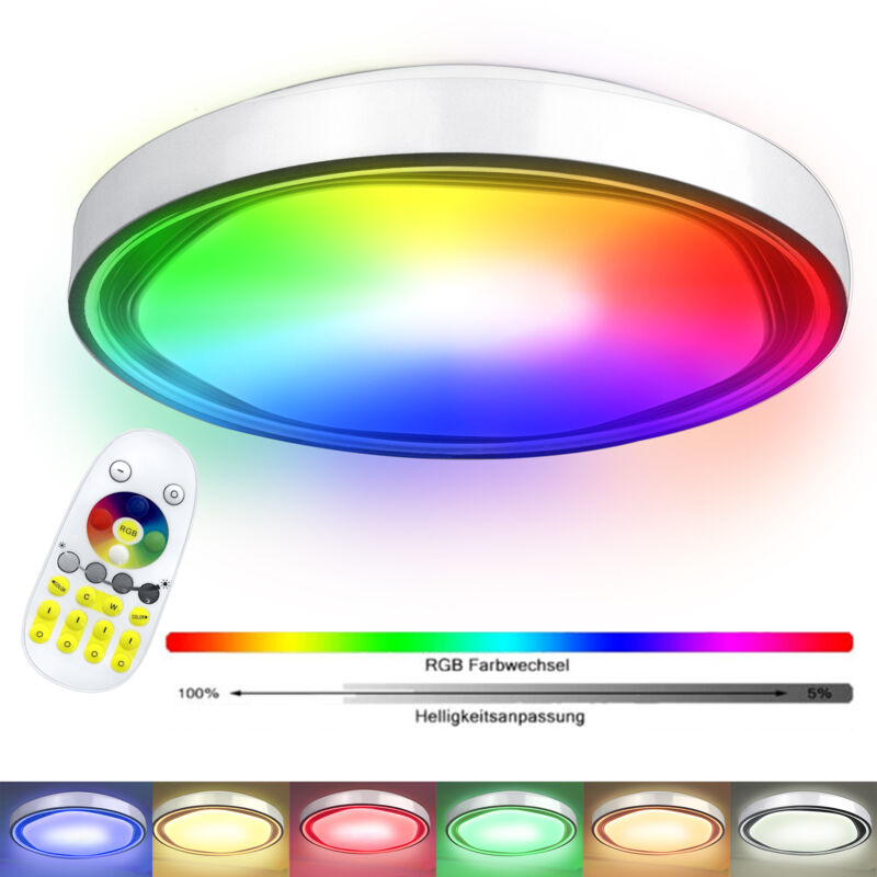 foto del prodotto aufun 60w led lampada da soffitto dimmerabile con telecomando, lampada da soffitto led rotonda con cambio per camera da letto camera dei bambini,
