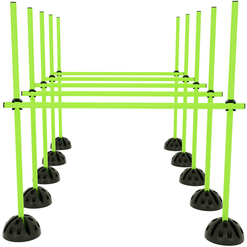 foto del prodotto aufun agility set di barre da allenamento set di aste da salto per ostacoli di agilit , 15 aste da 100 cm, 10xpiedi e 10 clip per l allenamento dei