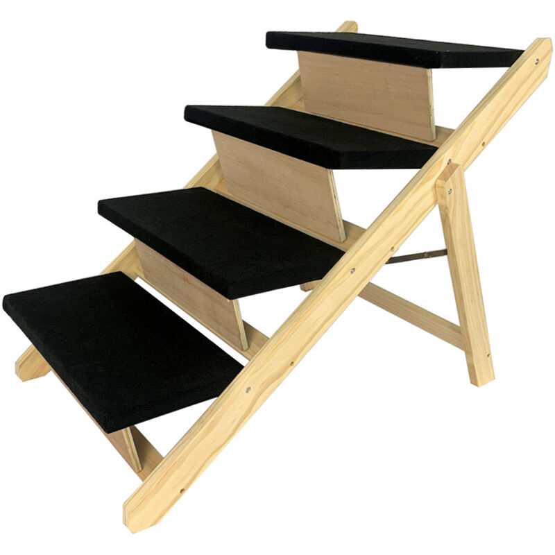foto del prodotto aufun cane rampa 2 in 1 cane scale auto pieghevole per gatti grandi e piccoli cani antiscivolo, piattaforma di atterraggio si collega senza