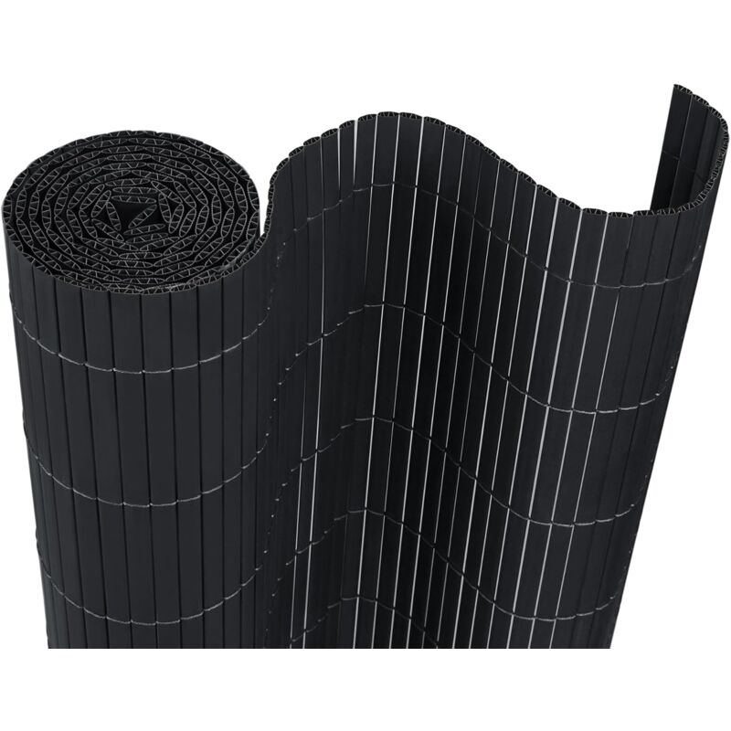 foto del prodotto aufun frangivista in pvc 80x300cm, antracite, frangivista per esterni con lamelle rinforzate, frangivista frangivento resistente ai raggi uv per