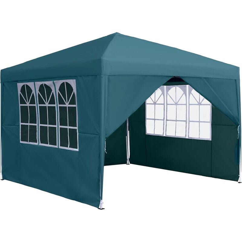 foto del prodotto aufun gazebo 3x3m, tenda per feste impermeabile, stabile, resistente all inverno, gazebo pieghevole in metallo per giardino, con 4 pareti laterali