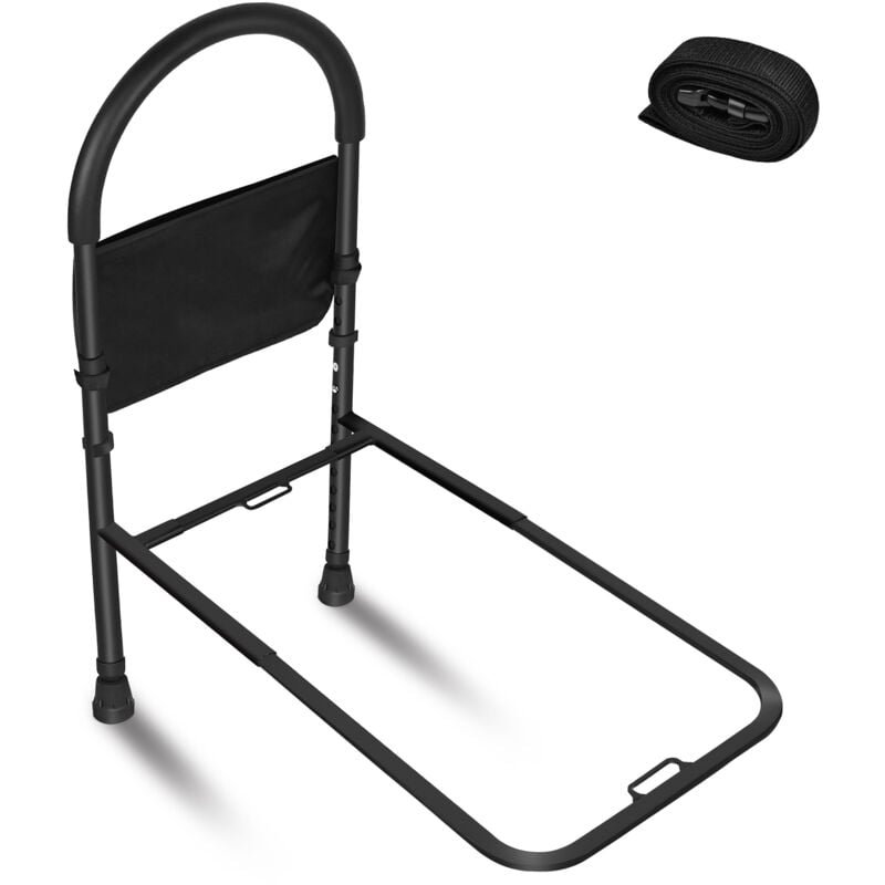 foto del prodotto aufun griglia per il letto per la sicurezza degli anziani, per adulti, per alzarsi, con manico regolabile in altezza, con protezione antiscivolo,