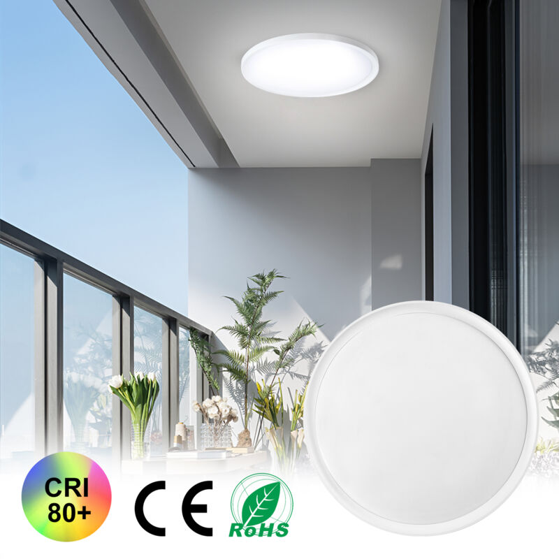 foto del prodotto aufun lampada a soffitto led piatta e rotonda, lampada moderna per bagno, impermeabile ip44, lampada da cucina per cucina, bagno, camera da letto,