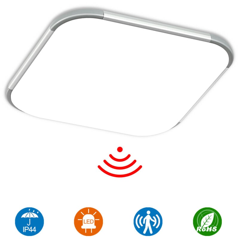 foto del prodotto aufun lampada da soffitto a led con sensore di movimento, lampada da soffitto a led sensore radar, per corridoio, scale, veranda, garage, 24w,