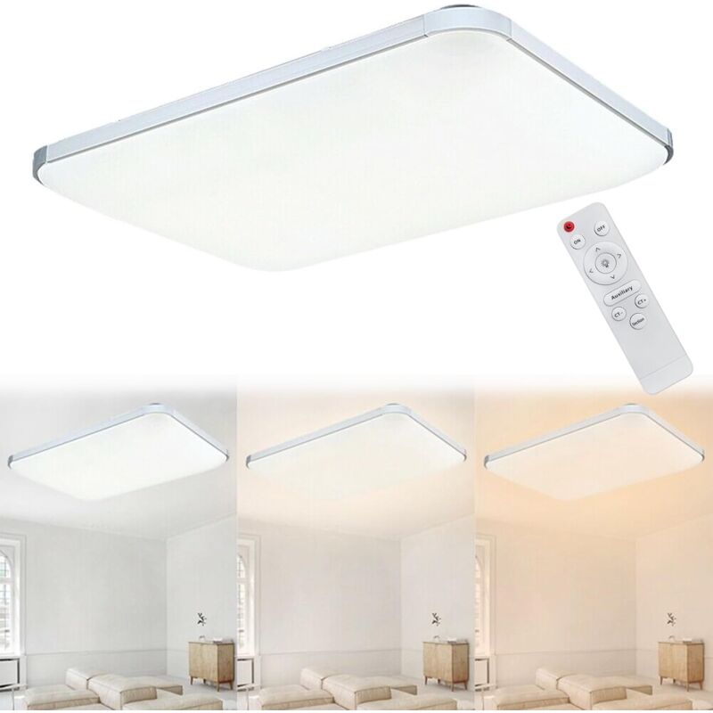 foto del prodotto aufun lampadina per soffitto a led da 72w regolabile in intensit , lampadina per soffitto moderna a forma rettangolare con telecomando, per il