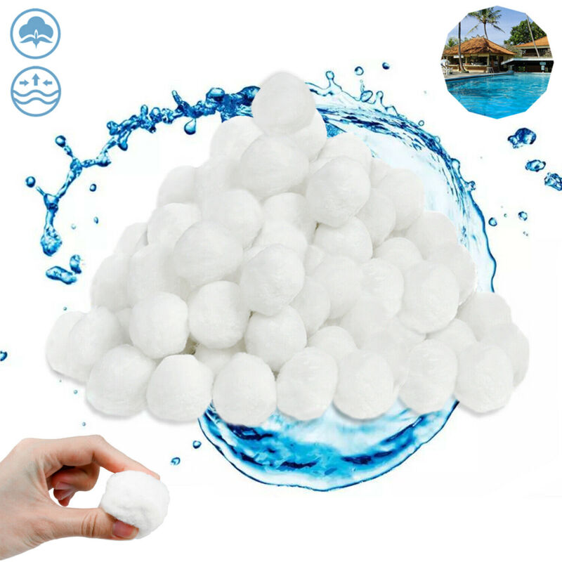 foto del prodotto aufun palline filtranti filtro balls 1400 g, sostituisce 50kg di sabbia filtrante, riutilizzabili e riciclabili sistema di filtraggio sfere
