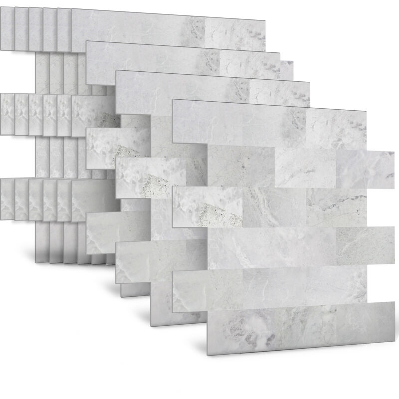 foto del prodotto aufun pannello adesivo per decorazione 30cmx30cm, 10 pezzi piastrelle per cucina bagno piastrelle adesive in pvc autoadesivo impermeabile per