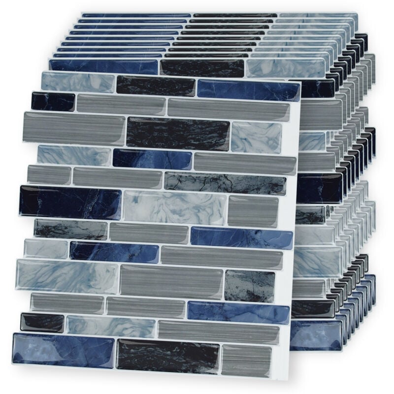 foto del prodotto aufun pannello adesivo per decorazione 3d 30cmx30cm, 10 pezzi piastrelle per cucina bagno piastrelle adesive in pvc autoadesivo impermeabile per