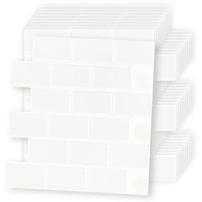 foto del prodotto aufun pannello adesivo per decorazione 3d 30cmx30cm, 10 pezzi piastrelle per cucina bagno piastrelle adesive in pvc autoadesivo impermeabile per