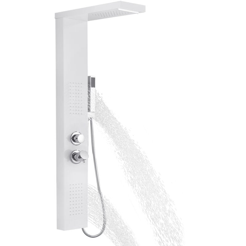 foto del prodotto aufun pannello doccia in acciaio inox con doccia a pioggia, doccia a cascata, colonna doccia, set doccia con doccetta per vasca da bagno, doccia,